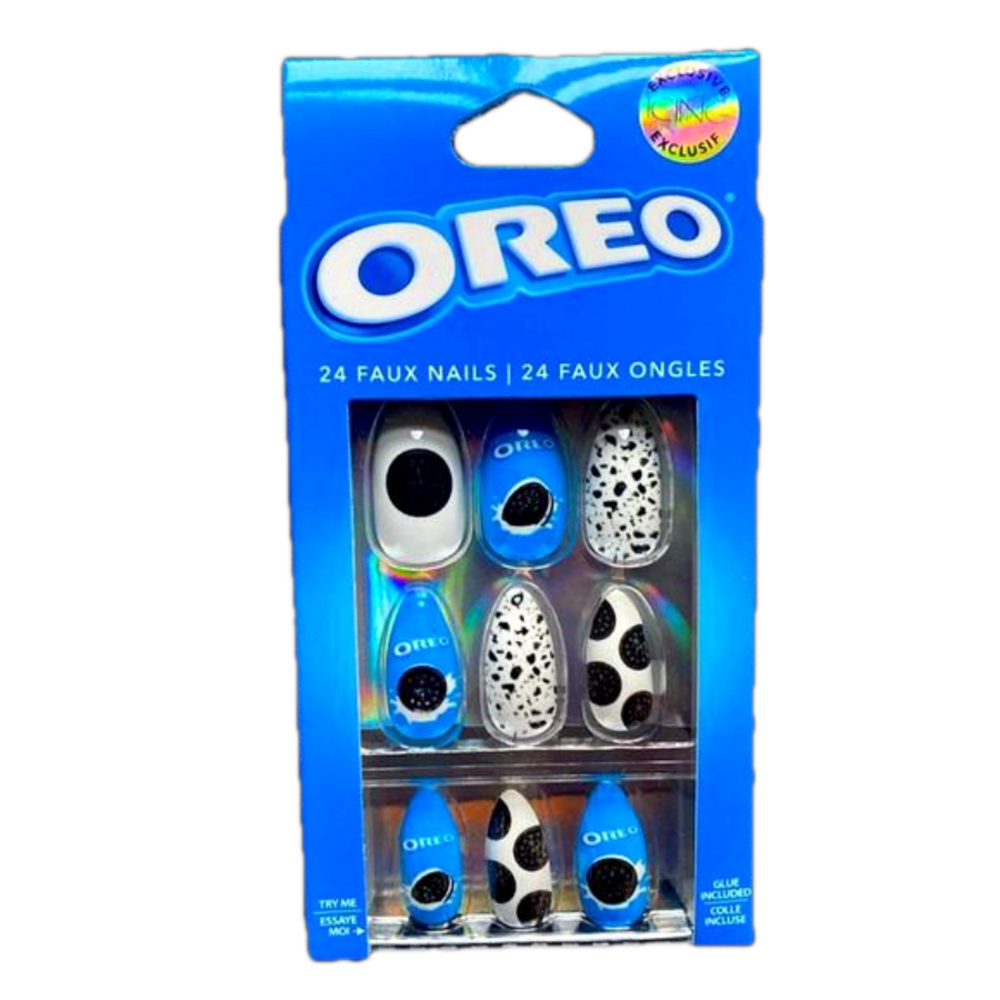 Oreo Cookies Stiletto Vegan Faux Nail Set - 24 Pack - NWT